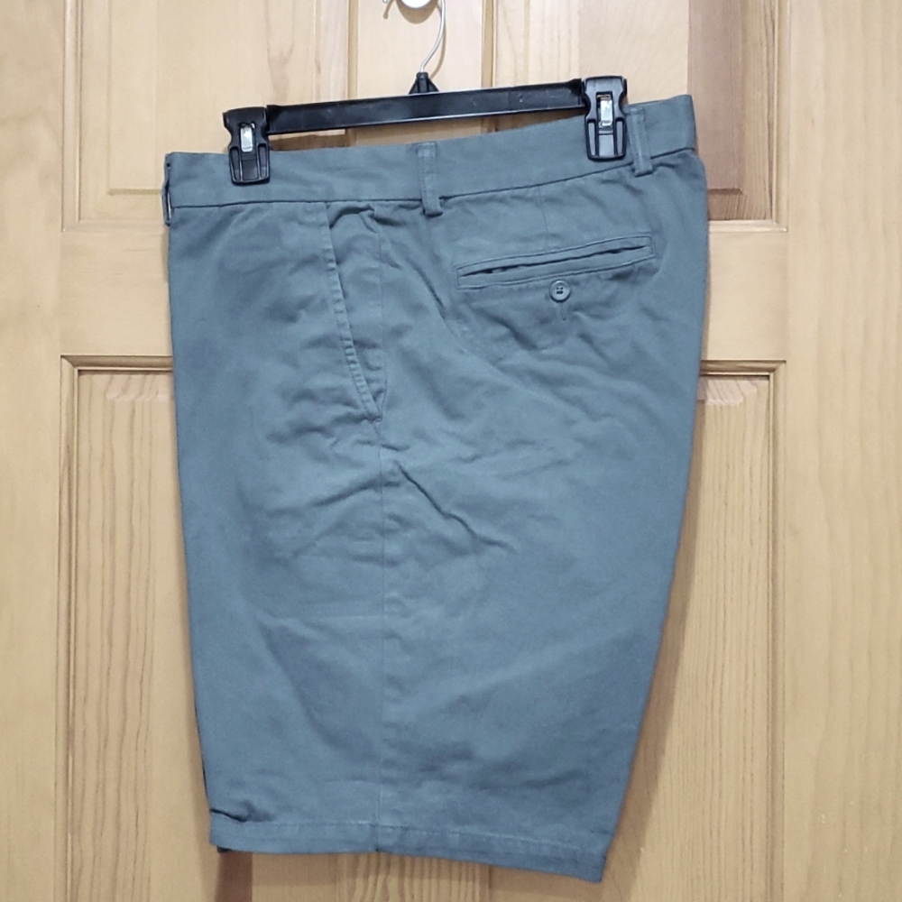 Mens Green Denim Cotton Shorts Size 36